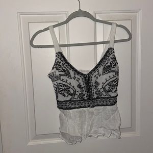 Black and White Flowy Tank Top